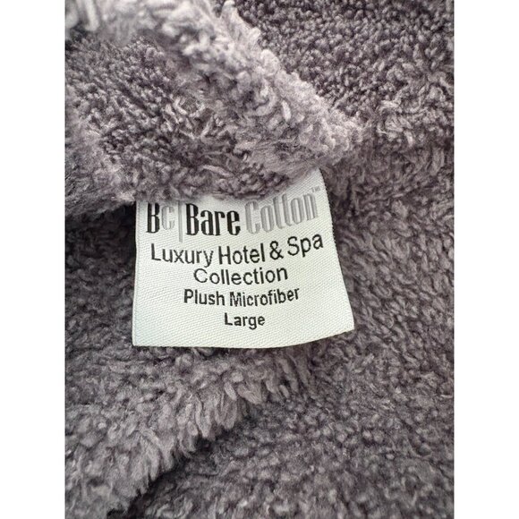 Unisex Bathrobe Sz‎ Lg Gray Soft Plush Microfiber Terry Cloth 38” BC Bare Cotton - Picture 7 of 10